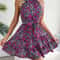 Casual Women Summer Floral Print Ruffle Halter Dress Perfect For Warm Weather 0