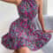 Casual Women Summer Floral Print Ruffle Halter Dress Perfect For Warm Weather 1