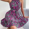 Casual Women Summer Floral Print Ruffle Halter Dress Perfect For Warm Weather 1