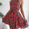 Casual Women Summer Floral Print Ruffle Halter Dress Perfect For Warm Weather 2