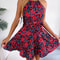 Casual Women Summer Floral Print Ruffle Halter Dress Perfect For Warm Weather 3