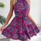 Casual Women Summer Floral Print Ruffle Halter Dress Perfect For Warm Weather 5