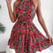 Casual Women Summer Floral Print Ruffle Halter Dress Perfect For Warm Weather 8