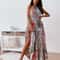 Fashionable Bohemian-Style Printed Backless Suspender Long Dress for Women, Sexy and Elegant Summer Dress, Trendy Boho
