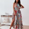 Fashionable Bohemian-Style Printed Backless Suspender Long Dress for Women, Sexy and Elegant Summer Dress, Trendy Boho
