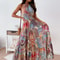 Fashionable Bohemian-Style Printed Backless Suspender Long Dress for Women, Sexy and Elegant Summer Dress, Trendy Boho