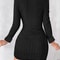 Solid color V-neck fitted bodycon long sleeve dress for women, new autumn and winter style from Europe and America