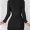 Solid color V-neck fitted bodycon long sleeve dress for women, new autumn and winter style from Europe and America