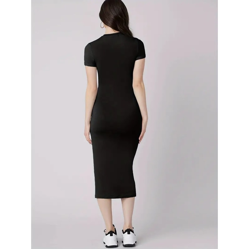 Womens Sexy Slim Fit Dress With Colored Lipprint Letter Print Round Neck Short Sleeve For Spring An 3