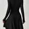Casual Long Sleeve Scoop Neck Midi Dress for Fall and Winter, Women's Plain Split Thigh Ribbed Bodycon Dress