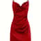 Voom Satin Hip Suspender Dress Womens Dress For Parties Elegant Satin Dress For Evening Wear Sexy A