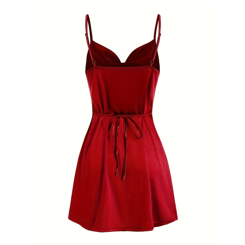 Voom Satin Hip Suspender Dress Womens Dress For Parties Elegant Satin Dress For Evening Wear Sexy A