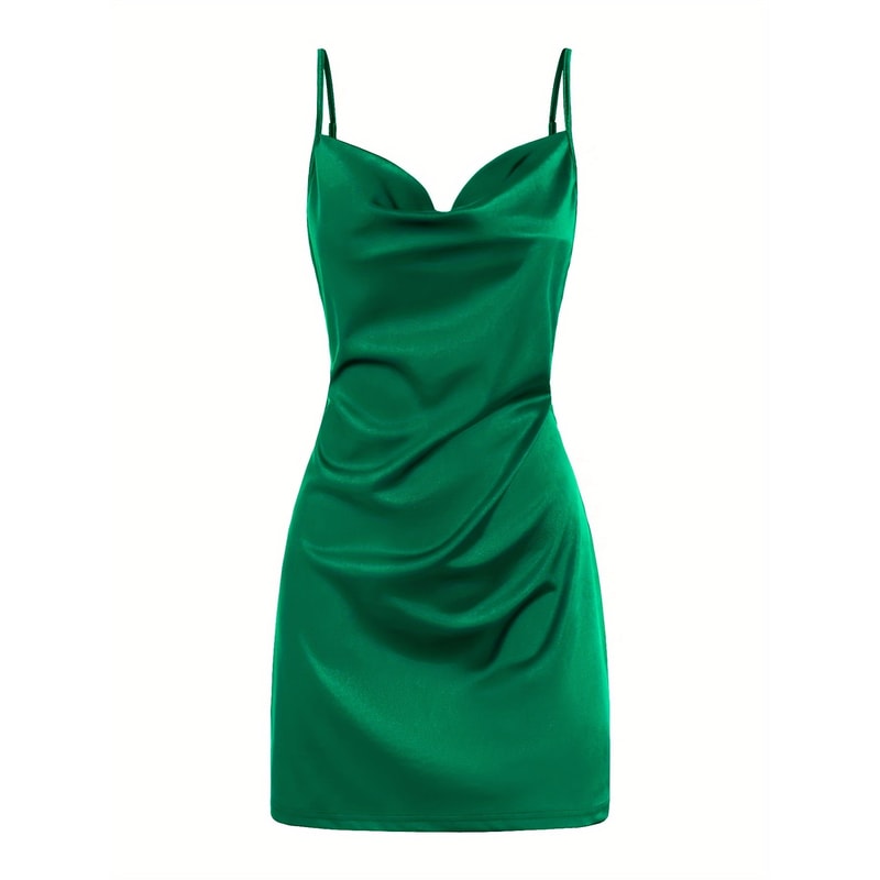 Voom Satin Hip Suspender Dress Womens Dress For Parties Elegant Satin Dress For Evening Wear Sexy A