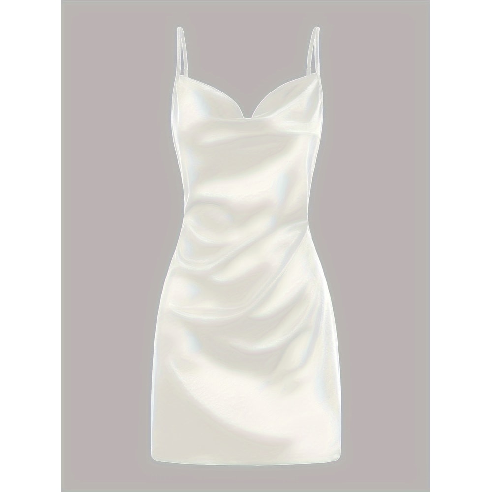 Voom Satin Hip Suspender Dress Womens Dress For Parties Elegant Satin Dress For Evening Wear Sexy A