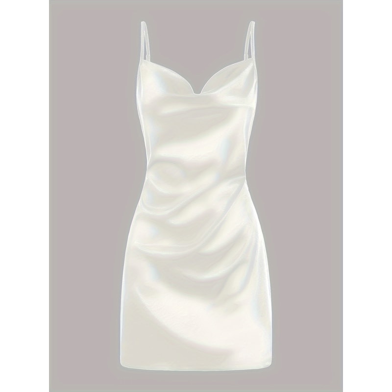 Voom Satin Hip Suspender Dress Womens Dress For Parties Elegant Satin Dress For Evening Wear Sexy A