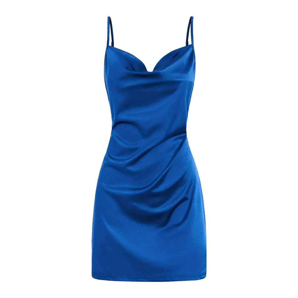 Voom Satin Hip Suspender Dress Womens Dress For Parties Elegant Satin Dress For Evening Wear Sexy A