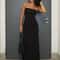 Elegant Black Strapless Long Sleeve Sexy Bodycon Maxi Dress Women Evening Party Dress For Fall And 8