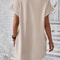 Women Plain Pocket Batwing Sleeve Tee Dress, Summer Dresses, Casual Round Neck Roll Up Sleeve Dress for Women Versatile