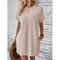 Women Plain Pocket Batwing Sleeve Tee Dress, Summer Dresses, Casual Round Neck Roll Up Sleeve Dress for Women Versatile