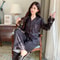Lightweight Women Ice Silk Pajama Set Long Sleeve Long Pants Comfortable Sleepwear For Spring And A 4