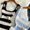 Stripe Summer Elastic Split Bodycon Dress, Sexy Beach Vacation Sundress, Women Casual Slim Pencil, Maxi Long Dress, Warm