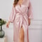 Women Summer Homewear Solid Color Thin Long Sleeve Nightgown Soft Draping Casual Loungewear Outerwe 1