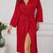 Women Summer Homewear Solid Color Thin Long Sleeve Nightgown Soft Draping Casual Loungewear Outerwe 3