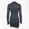 Elegant Long Sleeve Mini Dress, Solid Bodycon Sheath Turtleneck Knitted Dress