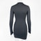 Elegant Long Sleeve Mini Dress, Solid Bodycon Sheath Turtleneck Knitted Dress