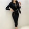 Autumn Winter New Round Collar Slim French Style Wrap Hip Dress 0