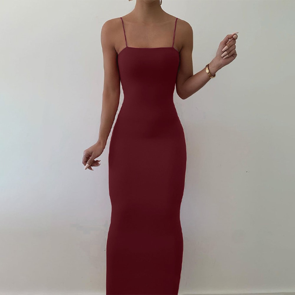 Streetwear Party Club, Autumn Winter Women Solid White Black Strap Midi Dress Bodycon, Elegant Fashion Clothes