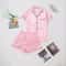 HighGrade Pink Striped Satin Silk Pajamas Women ShortSleeved Vneck Top And Shorts Sleepwear 6