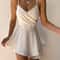 Slim Suspender Strap Sexy Dress Solid Ruffles Romper Summer Casual Threaded Slip Playsuits For Wome 2