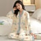 Womens Polyester Pajamas Korean Fresh Ins Style Cartoon Print Lounges Spring Fall Homewear Set 5