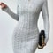 Slim Knit Crew Neck Dress Women's Spice Girl Niche Temperament Autumn Winter Slim Base with Short Skirt