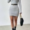 Slim Knit Crew Neck Dress Women's Spice Girl Niche Temperament Autumn Winter Slim Base with Short Skirt