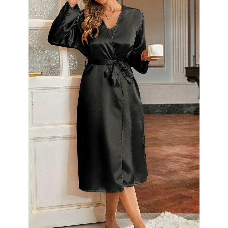 Lazy Chic Comfortable Draping Long Thin Womens Robe Four Seasons Home Wear Multiple Colors Goddess 2