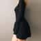 Knit Long Sweater Long Sleeve Ruched Short Dress for Casual Fairy Grunge Streetwear