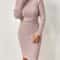 The New Autumn and Winter Style High-Necked Slim-Fitting Knit Dress