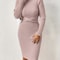 The New Autumn and Winter Style High-Necked Slim-Fitting Knit Dress