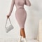 The New Autumn and Winter Style High-Necked Slim-Fitting Knit Dress