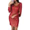 Ruched Bodycon Sparkly Long Sleeve Sequin Mini Dresses, Plus Size Dresses for Women Elegant, Glitter Cocktail Party Dres