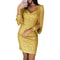 Ruched Bodycon Sparkly Long Sleeve Sequin Mini Dresses, Plus Size Dresses for Women Elegant, Glitter Cocktail Party Dres