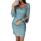 Ruched Bodycon Sparkly Long Sleeve Sequin Mini Dresses, Plus Size Dresses for Women Elegant, Glitter Cocktail Party Dres