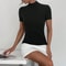 Half High Neck Short Dress, Spring and Summer Color Matching Slim Fit, Short Sleeve All-Commute Dress