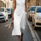 Fashion Casual Long Dress, Female Sleeveles O-neck, Solid Color Waist-closing Women Dresses, Elegant Office Ladies Dress