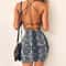 Summer Fashion Club Snake Print Bodycon Dress, Sleeveless Bandage Halter Mini Robe