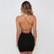 Elegant Backless Sleeveless Bodycon Dress, Plain Solid Color Bandage Mini Dress for Clubbing