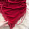 Red Ruched Mini Dress Women Sleeveless Backless Drawstring Spaghetti Strap Bodycon Party Club Dress with Thong