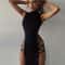 Elegant Black Sleeveless Bandage Sexy Dress, Womens Backless Tank Dress, Skinny Fashion Summer Club Party Dress